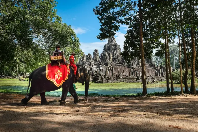 People in Siem Reap in Cambodia